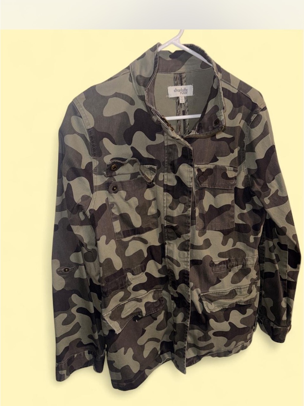 Charlotte Russe Olive Green Camo Jacket